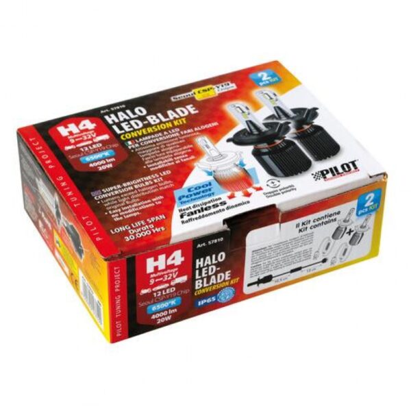 H4 9-32V P43t 12LED 6.500K 4.000lm 20W CANBUS SEOUL CSP-Y19chips HALO LED BLADE 2ΤΕΜ. - Image 3