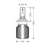 H7 9-32V PX26d 6LED 6.500K 4.000lm 20W CANBUS SEOUL CSP-Y19chips HALO LED BLADE 2ΤΕΜ. - Image 4