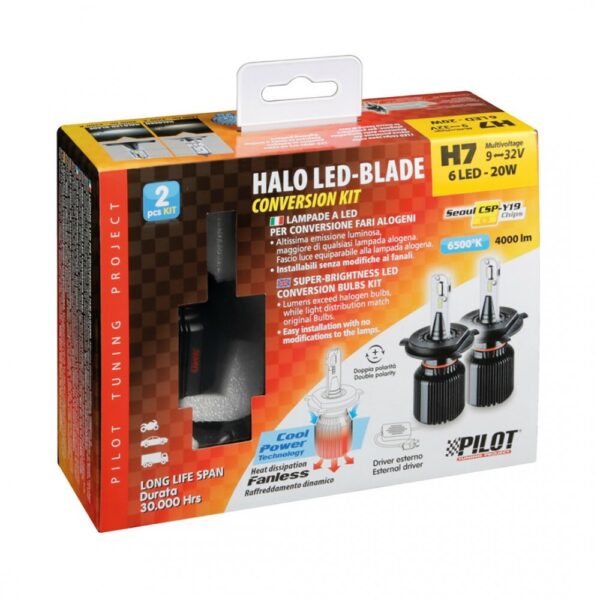 H7 9-32V PX26d 6LED 6.500K 4.000lm 20W CANBUS SEOUL CSP-Y19chips HALO LED BLADE 2ΤΕΜ. - Image 2