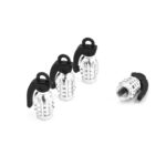 Σετ Βαλβίδες Πίεσης Ελαστικών σε Σχήμα Χειροβομβίδας – Ασημί 4τμχ