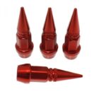 Βαλβίδες Τροχών Αλουμινίου 4τμχ Τύπου Καρφί Κόκκινες