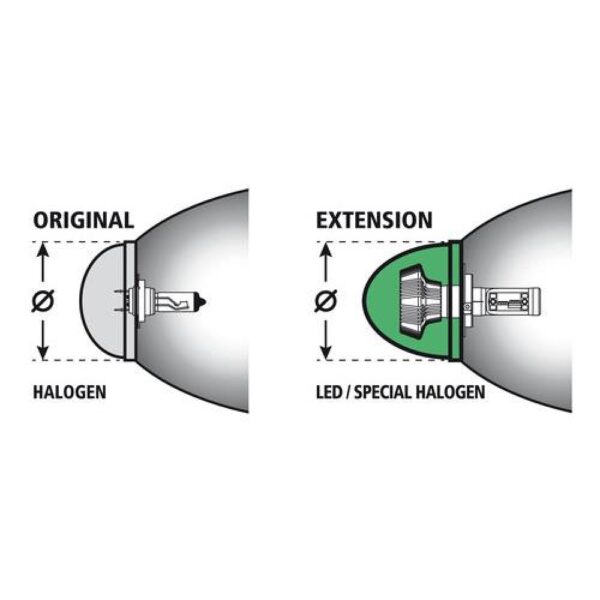 ΚΑΠΑΚΙ ΠΡΟΕΚΤΑΣΗΣ/ΣΤΕΓΑΝΟΠΟΙΗΣΗΣ ΦΑΝΑΡΙΟΥ ΓΙΑ ΛΑΜΠΑ LED Η ΑΛΟΓΟΝΟΥ 95 Mm - 1 ΤΕΜ. - Image 3