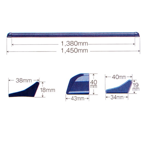 ΣΠΟΙΛΕΡ ΜΑΥΡΟ PVC UNIVERSAL 1,45m - Image 3
