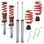 Ρυθμιζόμενη ανάρτηση για BMW E46 (1998-2005) - κόκκινα ελατήρια - 4τμχ.