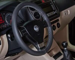 Κάλυμμα Τιμονιού Μονόχρωμο Ραφτό - Image 2