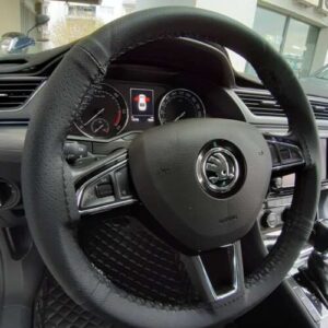 Κάλυμμα Τιμονιού Ραφτό Μονόχρωμο Περφορέ