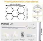 Εξαγωνικός φωτισμός γκαράζ οροφής με κυψελοειδή LED 24τμχ. x 44 εκ. για 5 κυψέλες 6500Κ Led Garage Hexagon Light  Design Honeycomb Lamp for Car Coating Detailing - Image 7