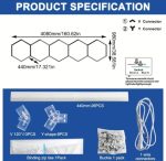 Εξαγωνικός φωτισμός γκαράζ οροφής με κυψελοειδή LED 24τμχ. x 44 εκ. για 5 κυψέλες 6500Κ Led Garage Hexagon Light  Design Honeycomb Lamp for Car Coating Detailing - Image 6