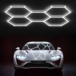 Εξαγωνικός φωτισμός γκαράζ οροφής με κυψελοειδή LED 24τμχ. x 44 εκ. για 5 κυψέλες 6500Κ Led Garage Hexagon Light  Design Honeycomb Lamp for Car Coating Detailing