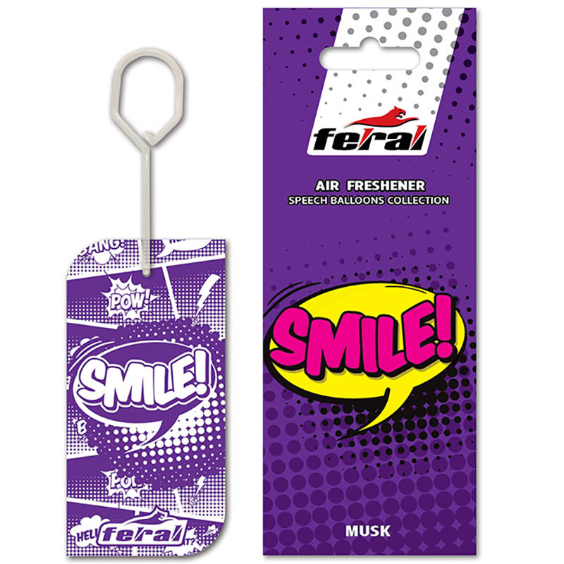 0017125-1-arwmatiko-aytokinhtoy-kremasto-feral-speech-collection-smile-1866-02-800x800 Αρωματικό Αυτοκινήτου Κρεμαστό Feral Speech Collection SMILE - Image 1